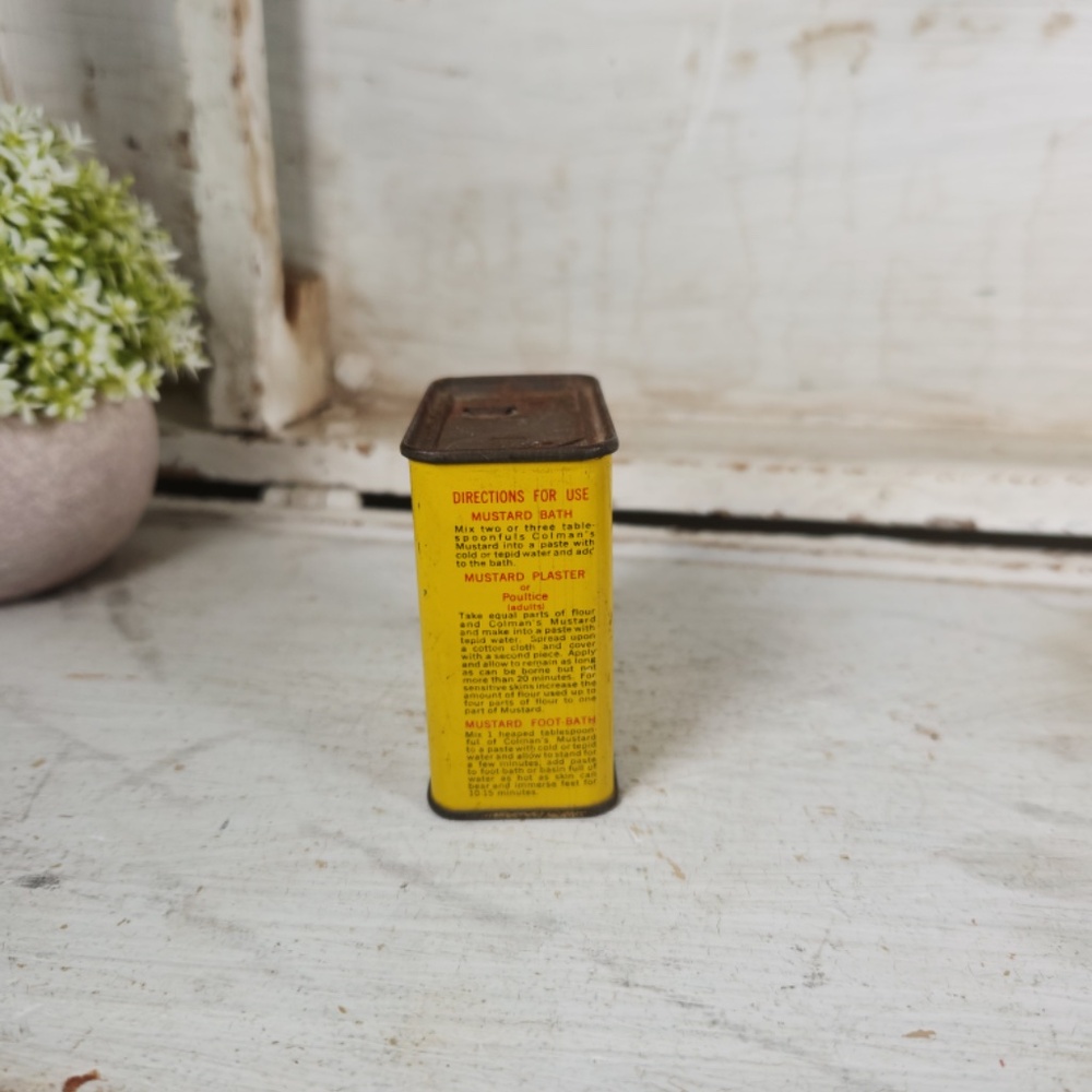 Vintage Colman's Mustard 1 1/4 oz Yellow Tin, USA Made- Collectible Metal Tins - Picture 2 of 9